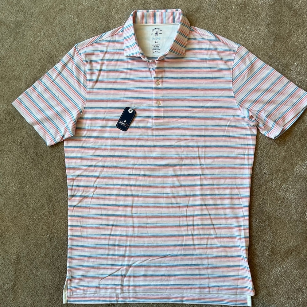 NWT Johnnie-O Top Shelf Polo - Multi Stripe Size M
